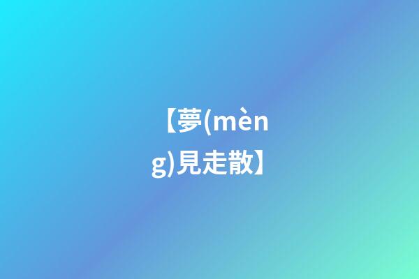 【夢(mèng)見走散】