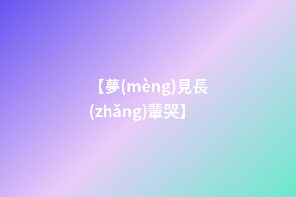 【夢(mèng)見長(zhǎng)輩哭】