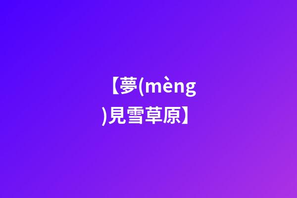 【夢(mèng)見雪草原】