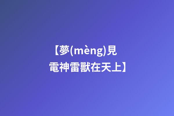 【夢(mèng)見電神雷獸在天上】