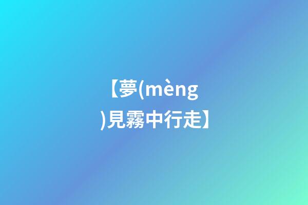 【夢(mèng)見霧中行走】