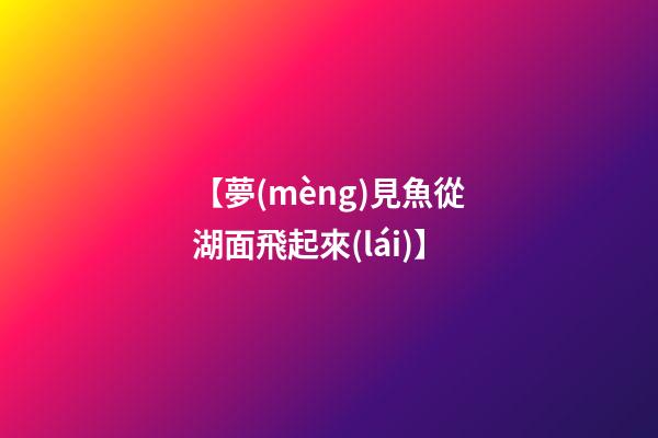 【夢(mèng)見魚從湖面飛起來(lái)】