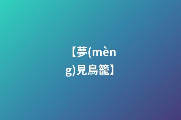 【夢(mèng)見鳥籠】
