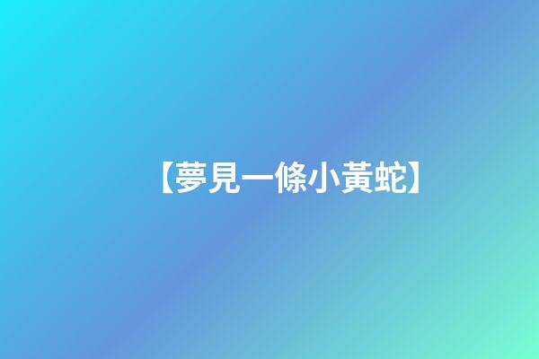 【夢見一條小黃蛇】