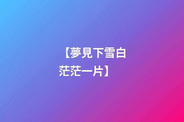 【夢見下雪白茫茫一片】