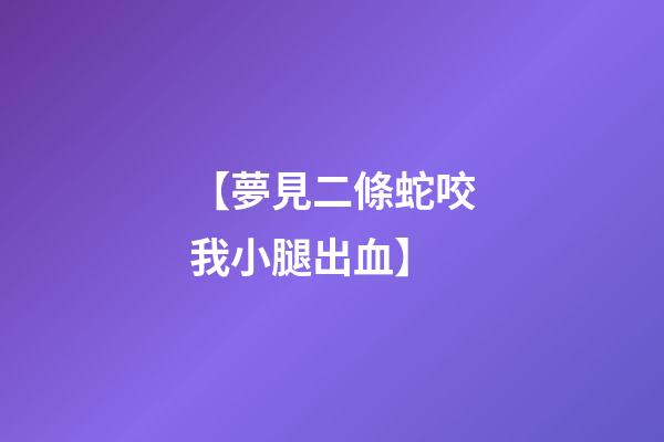 【夢見二條蛇咬我小腿出血】