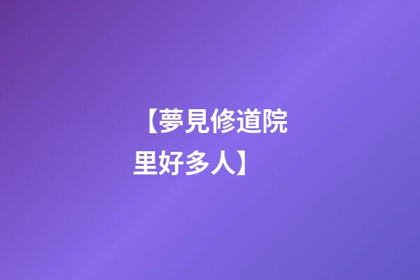 【夢見修道院里好多人】