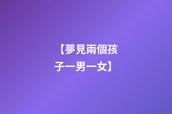 【夢見兩個孩子一男一女】