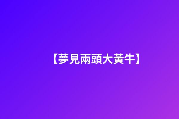 【夢見兩頭大黃牛】