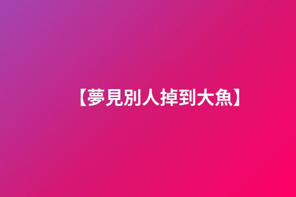 【夢見別人掉到大魚】