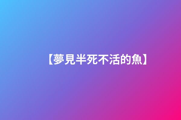 【夢見半死不活的魚】