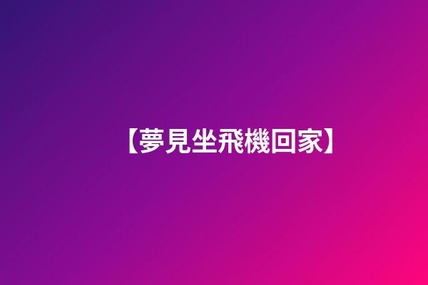 【夢見坐飛機回家】
