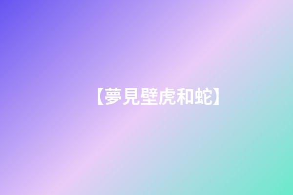 【夢見壁虎和蛇】