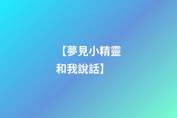 【夢見小精靈和我說話】