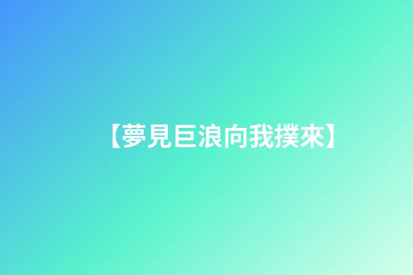 【夢見巨浪向我撲來】