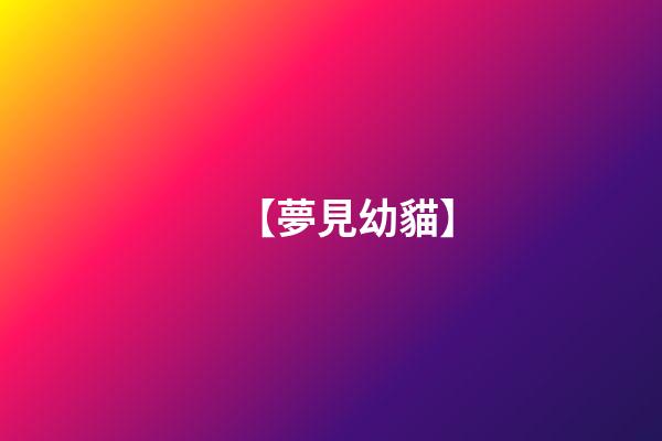 【夢見幼貓】