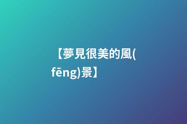 【夢見很美的風(fēng)景】
