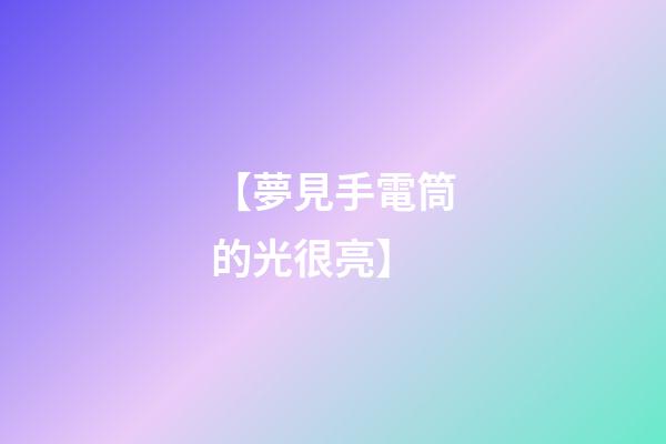 【夢見手電筒的光很亮】