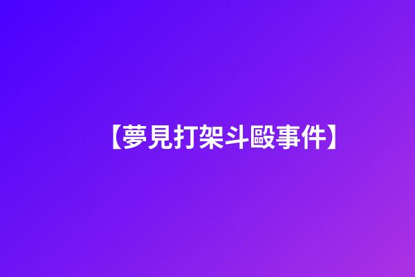 【夢見打架斗毆事件】