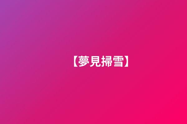 【夢見掃雪】