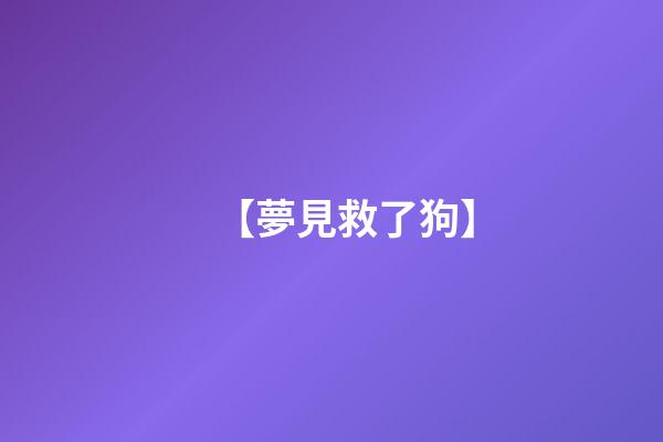 【夢見救了狗】