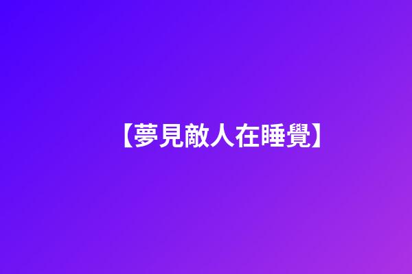 【夢見敵人在睡覺】