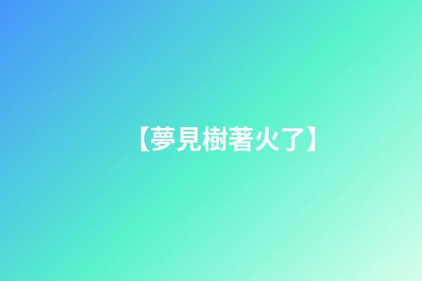 【夢見樹著火了】