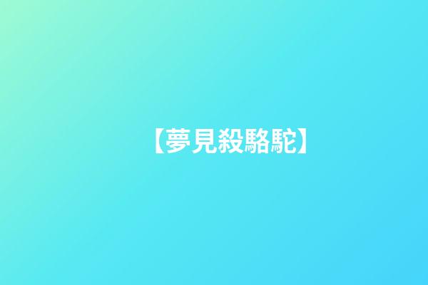 【夢見殺駱駝】