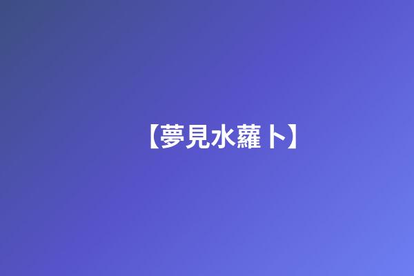 【夢見水蘿卜】