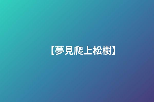 【夢見爬上松樹】