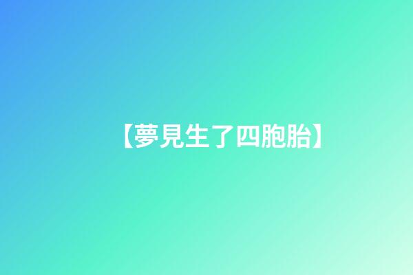 【夢見生了四胞胎】