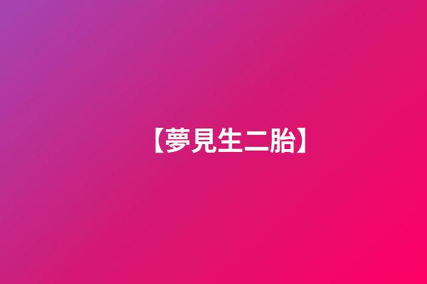 【夢見生二胎】