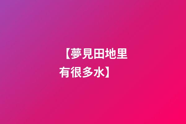 【夢見田地里有很多水】