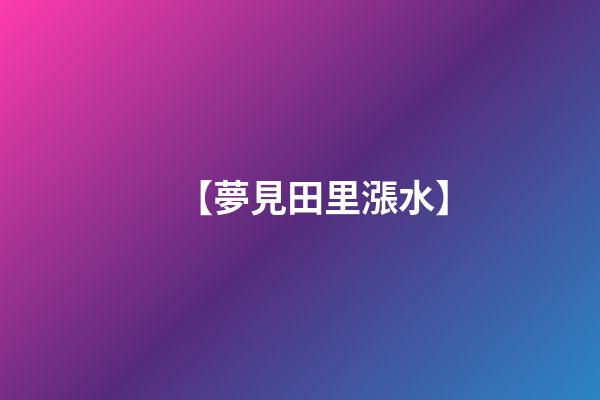 【夢見田里漲水】