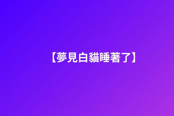 【夢見白貓睡著了】