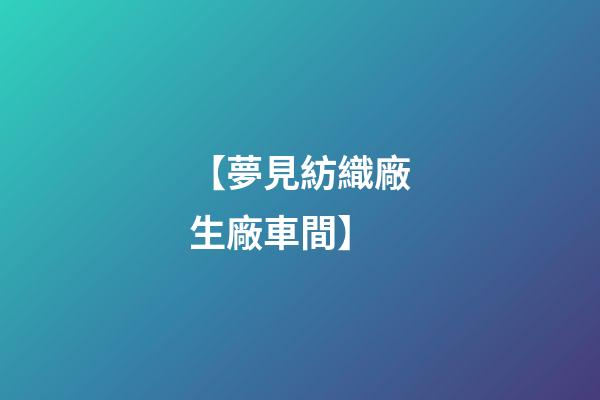 【夢見紡織廠生廠車間】
