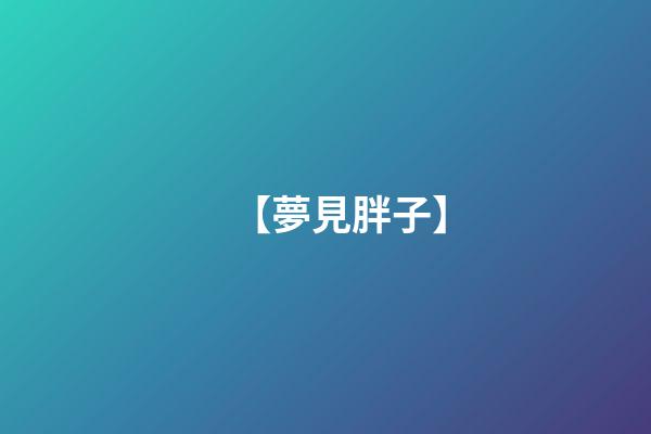 【夢見胖子】