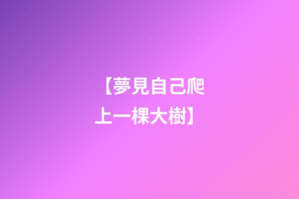 【夢見自己爬上一棵大樹】