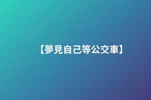 【夢見自己等公交車】