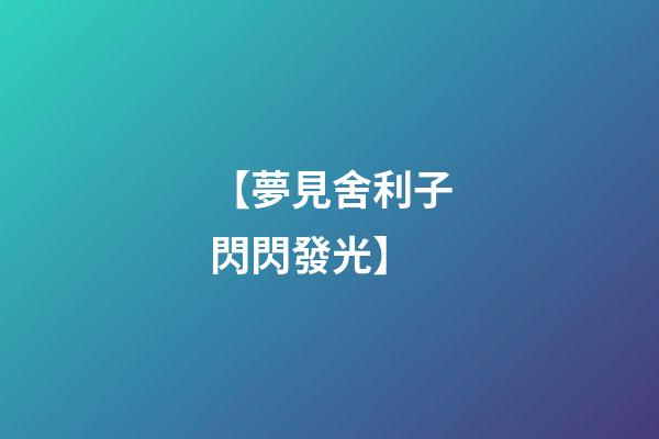 【夢見舍利子閃閃發光】
