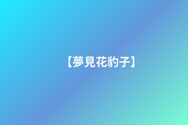 【夢見花豹子】