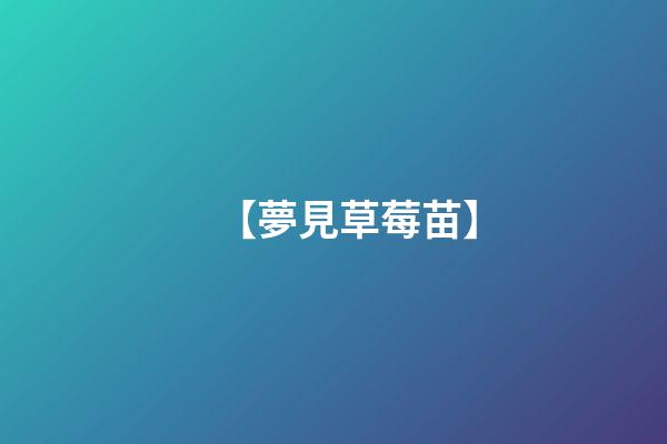 【夢見草莓苗】