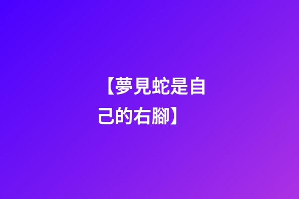 【夢見蛇是自己的右腳】