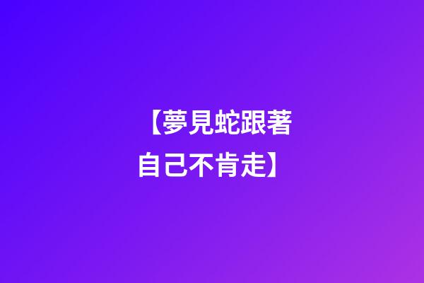 【夢見蛇跟著自己不肯走】
