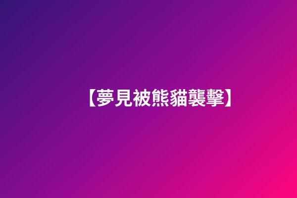 【夢見被熊貓襲擊】