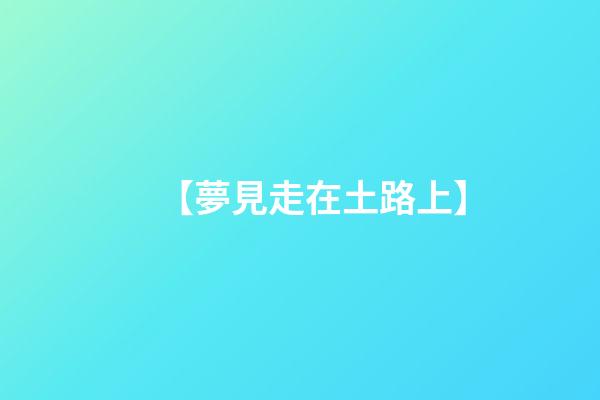 【夢見走在土路上】