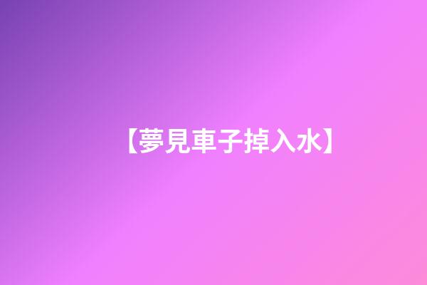 【夢見車子掉入水】