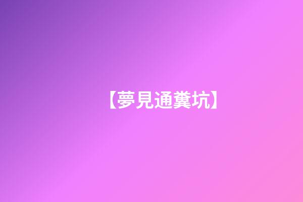【夢見通糞坑】