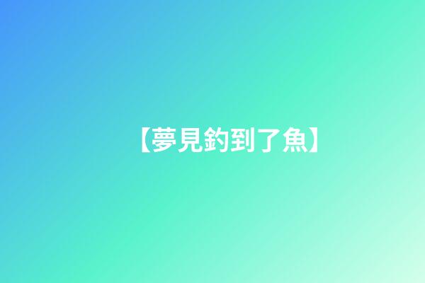 【夢見釣到了魚】