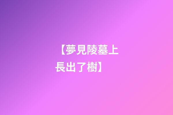 【夢見陵墓上長出了樹】